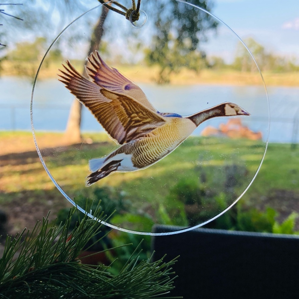 Canadian Goose Holiday a Christmas ornament suncathcher acrylic
